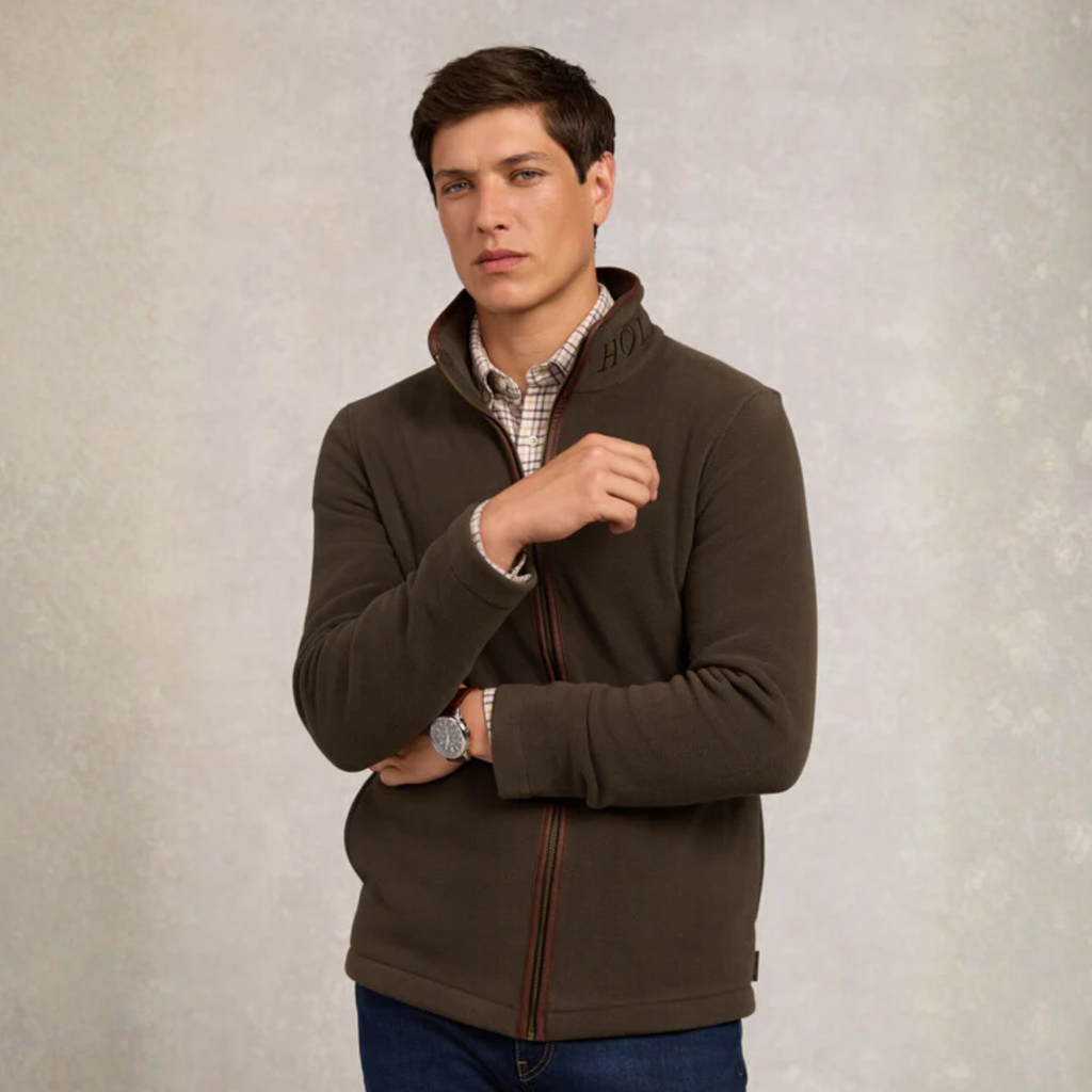 Holland Cooper Mens Country Fleece Jacket - Khaki