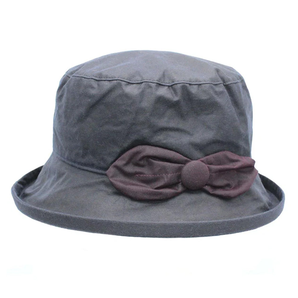 Heather Cora Wax Leaf Motif Hat - Navy