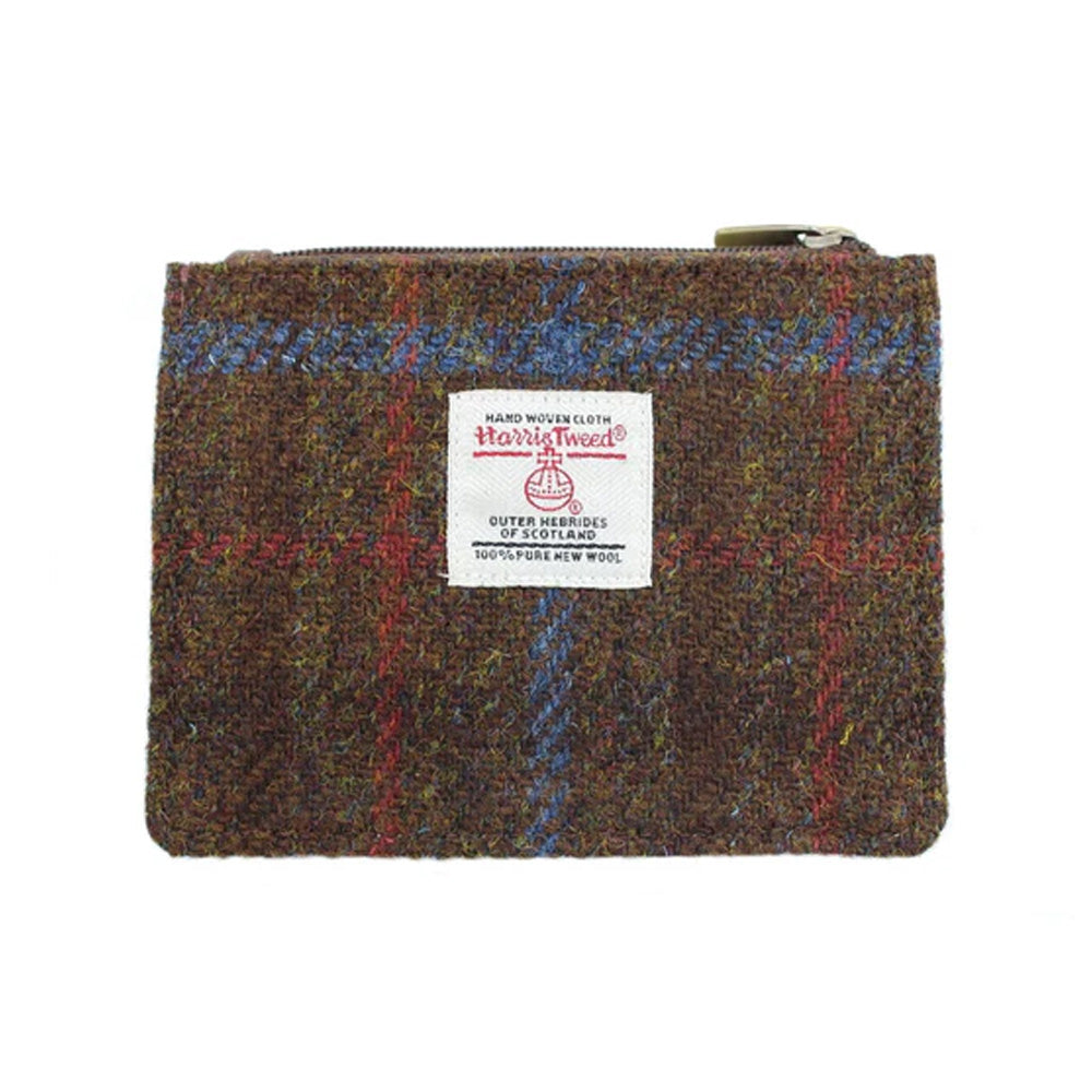 Heather Rory Harris Tweed Coin Card Wallet - Brown Check