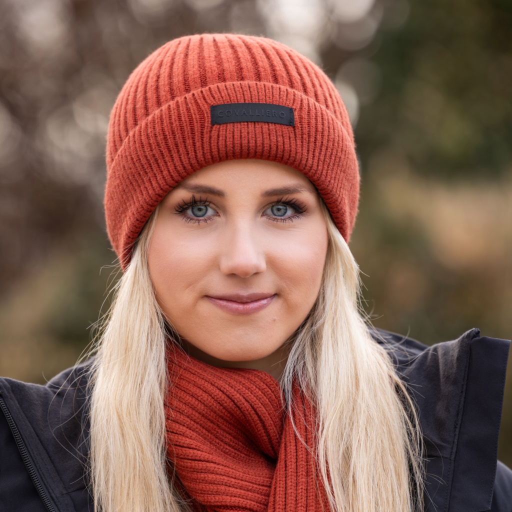 Covalliero Ladies Knitted Cap - Rust