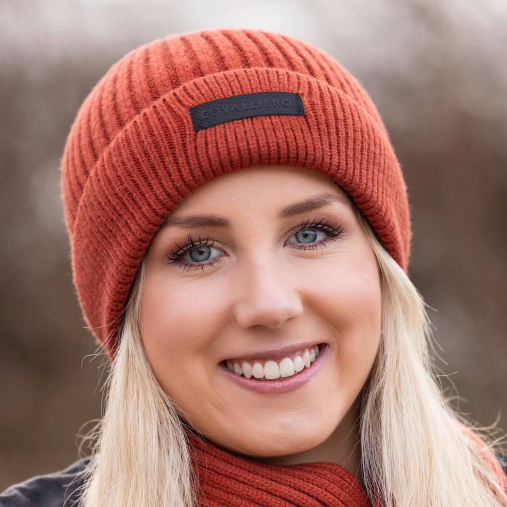 Covalliero Ladies Knitted Cap - Rust