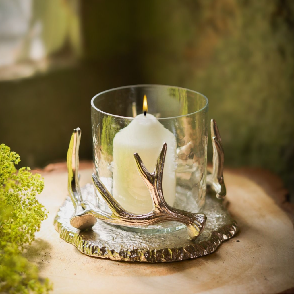 Culinary Concepts Hammered Glass Votive in Antler Holder