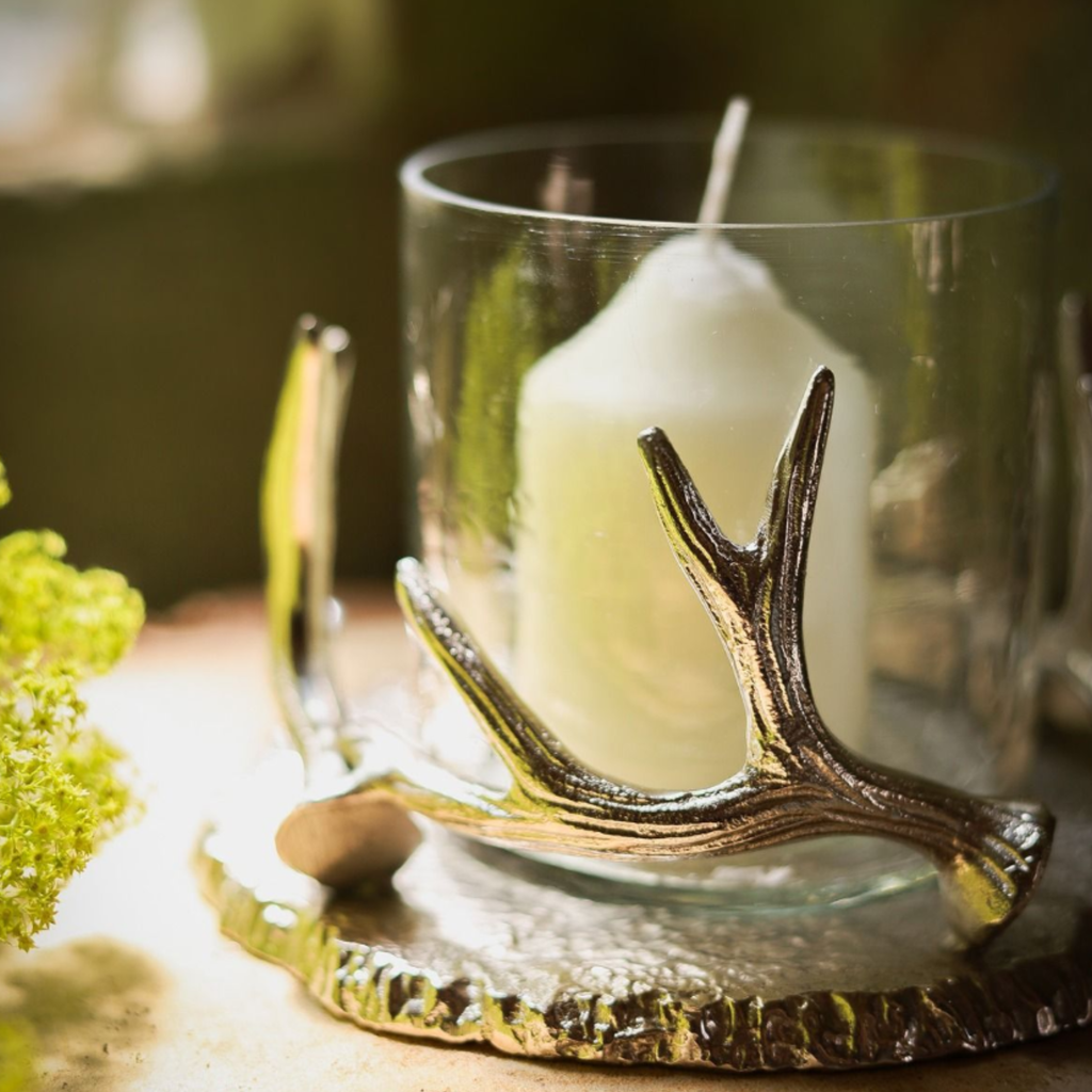 Culinary Concepts Hammered Glass Votive in Antler Holder