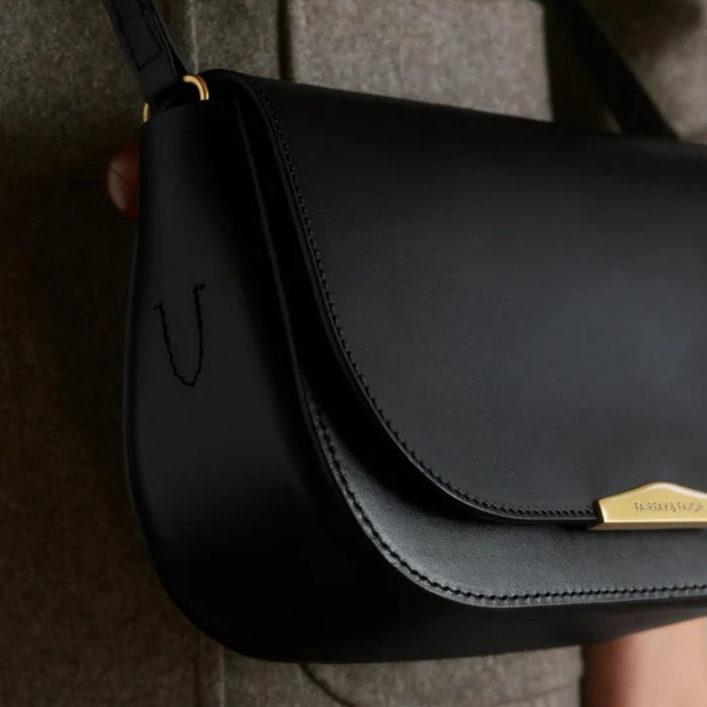 Fairfax and Favor Rye Cross Body Bag - Black Leather