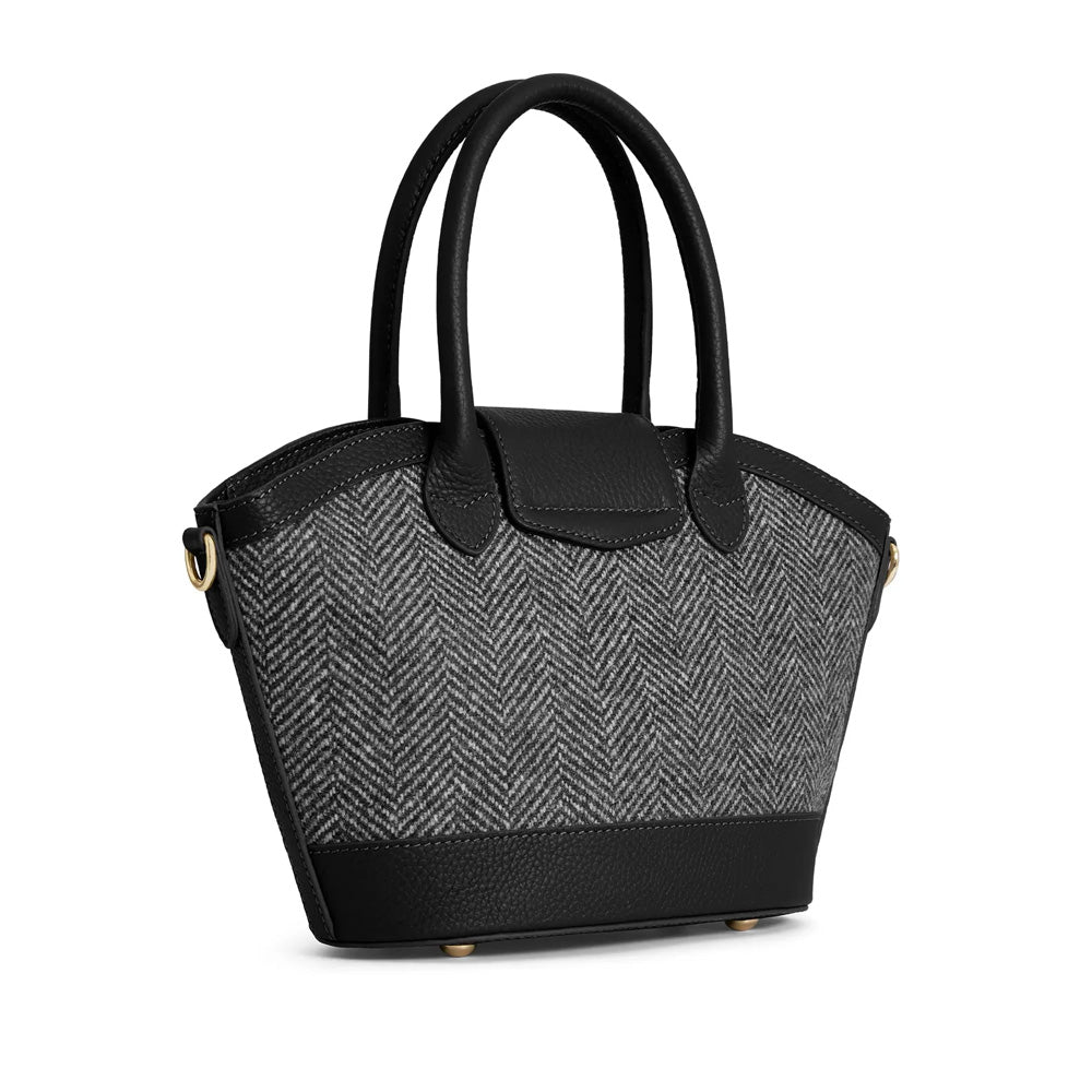 Fairfax and Favor Mini Windsor Tote Bag - Herringbone Black Leather