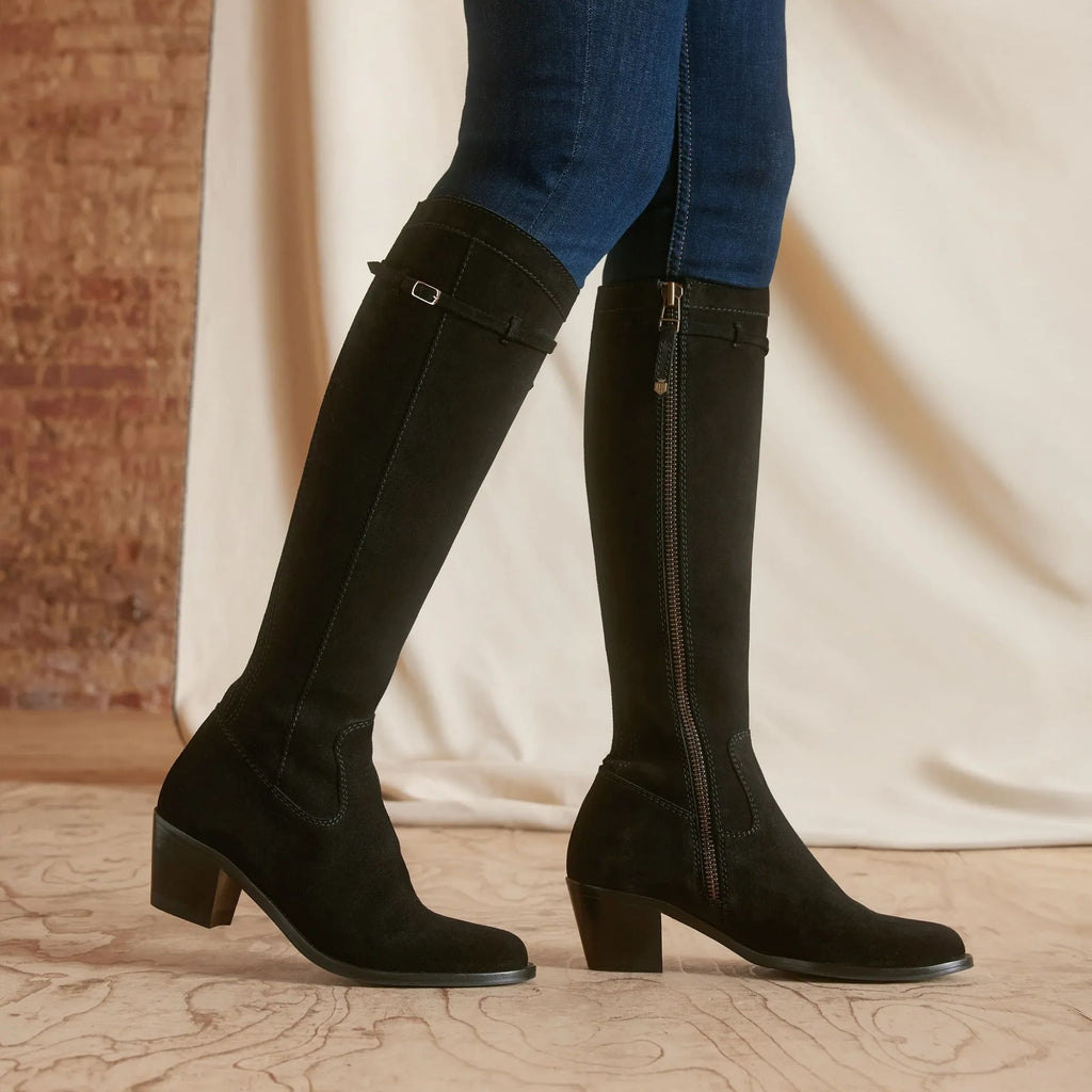 Fairfax and Favor Ladies Heeled Kimberley Boot - Black Suede