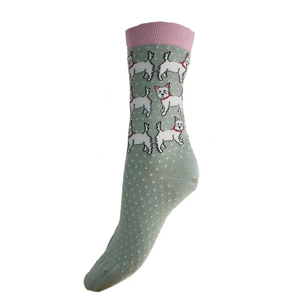 Gemjar Cute Westie Bamboo Socks