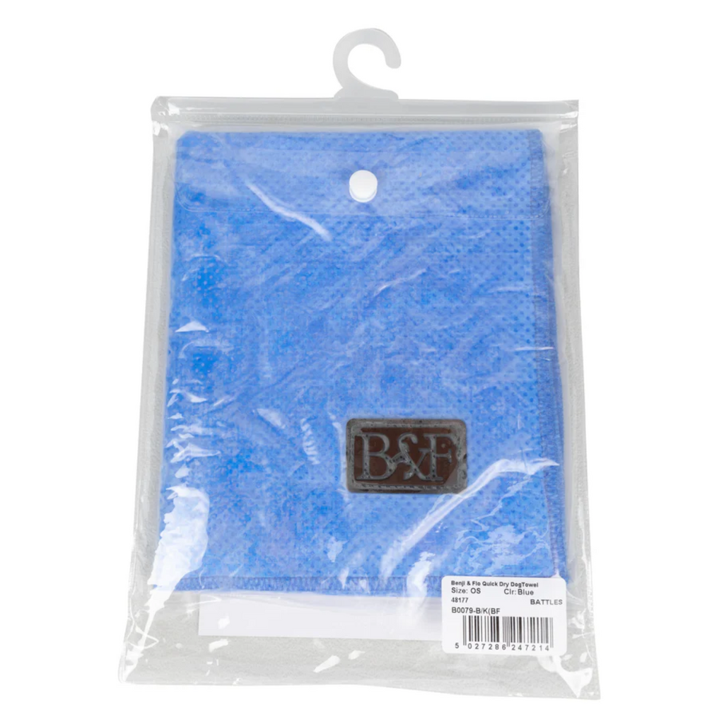 Benji and Flo Quick Dry Dog Towel - Blue one size