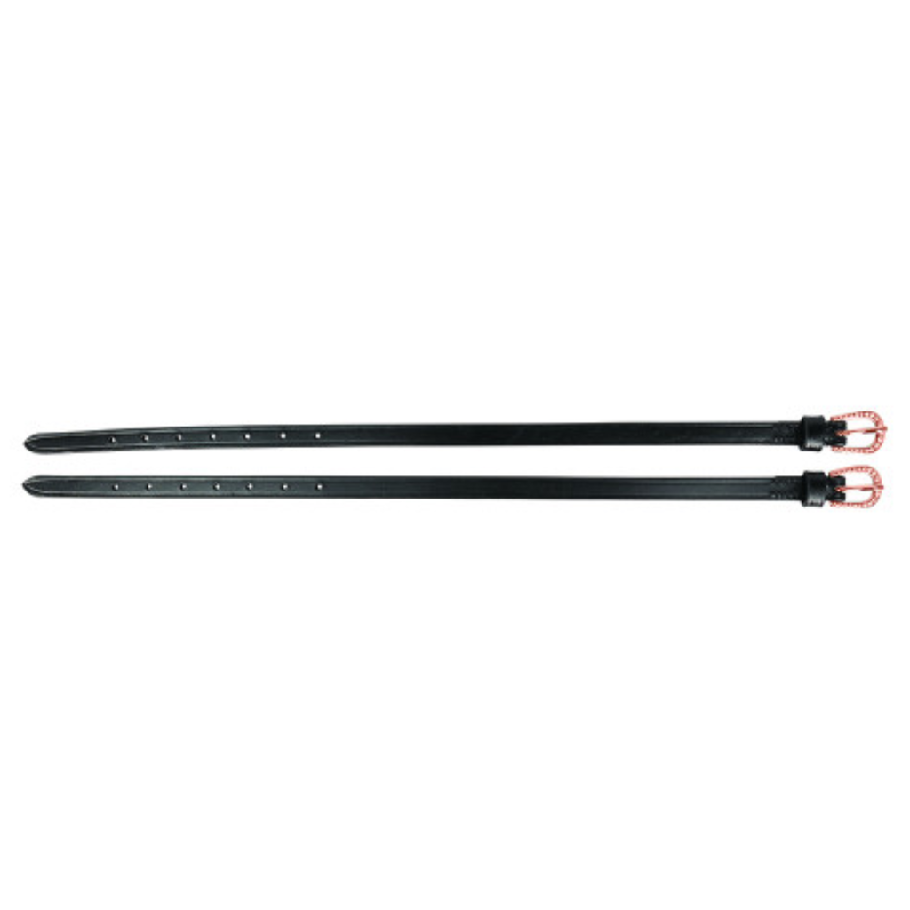 Hy Equestrian Children's Diamante Spur Straps - Black/Rose Gold