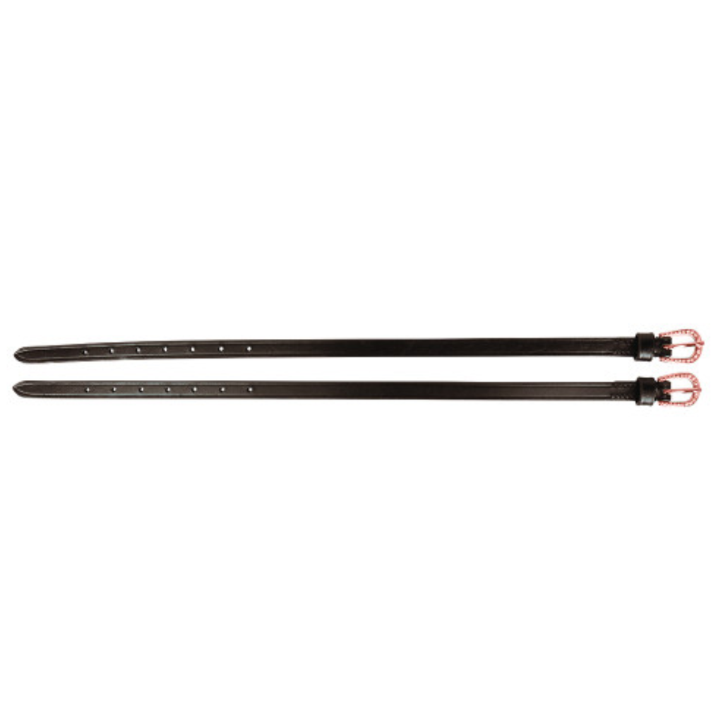 Hy Equestrian Children's Diamante Spur Straps - Brown/Rose Gold