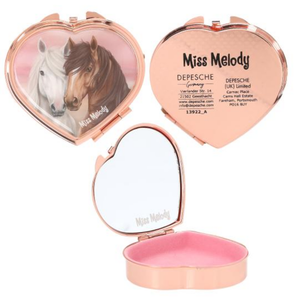 Miss Melody Metal Tin Heartshaped With Mirror Inside
