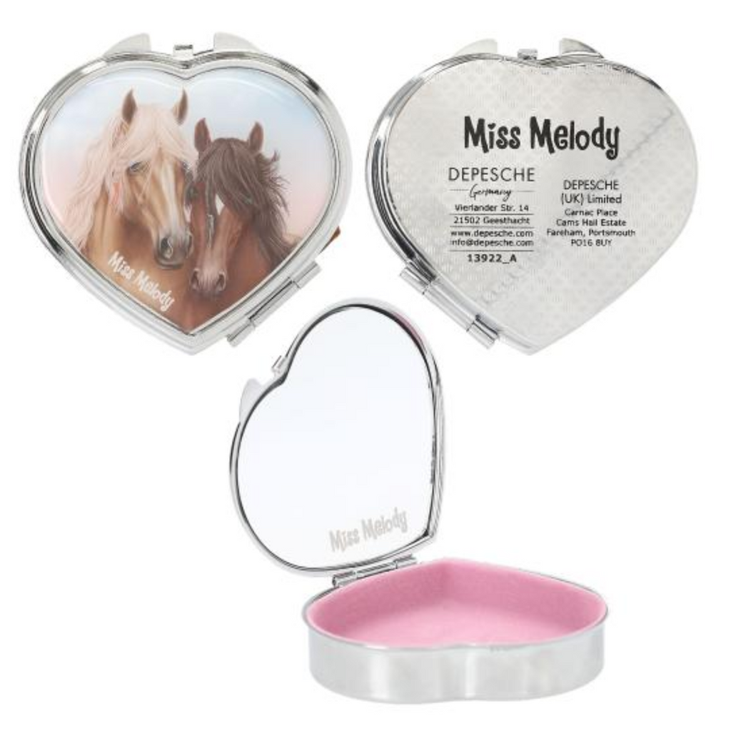 Miss Melody Metal Tin Heartshaped With Mirror Inside