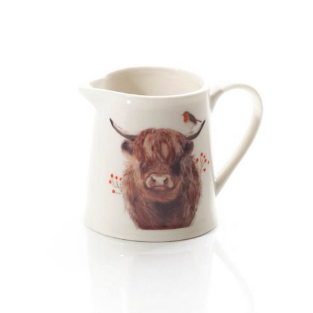 Langs Frosted Highland Cow Milk Jug