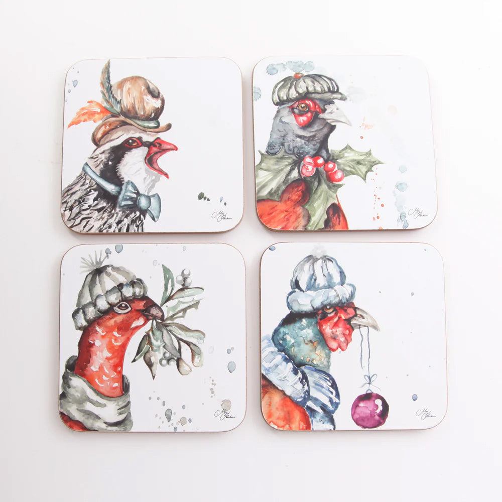 Meg Hawkins 'The Cockney Birds' Watercolour Design Coasters