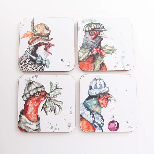 Meg Hawkins 'The Cockney Birds' Watercolour Design Coasters