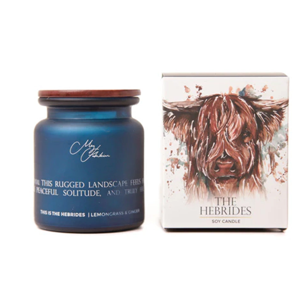 Meg Hawkins 'The Hebrides' Highland Cow Design Candle