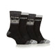Jeep Mens Performance Boot Sock 4 Pack - Black/Charcoal