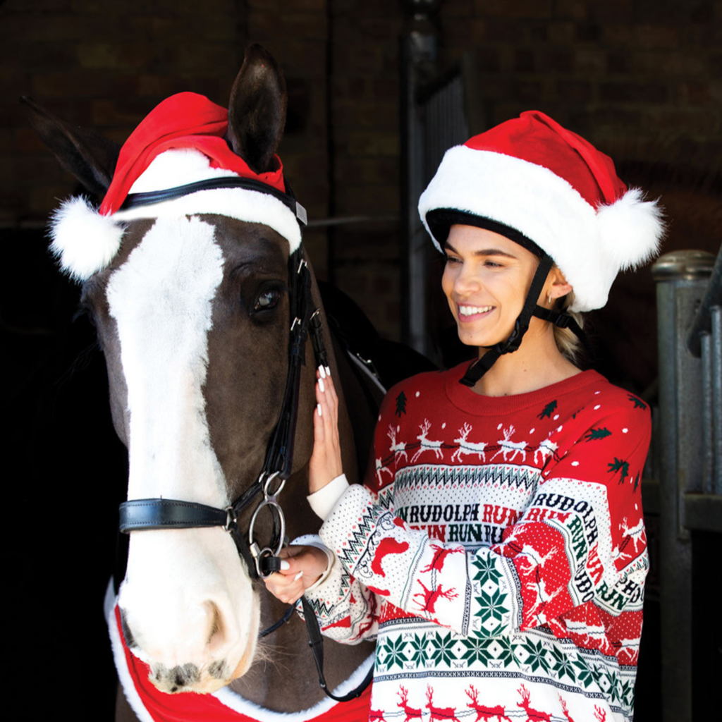 Equetech Santa Hat Horse Bonnet - Red