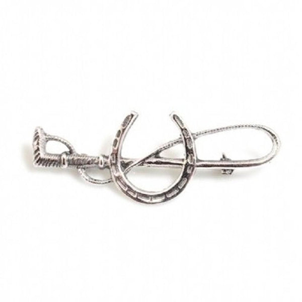 Hiho Silver Sterling Silver Horseshoe and Crop Stock Pin