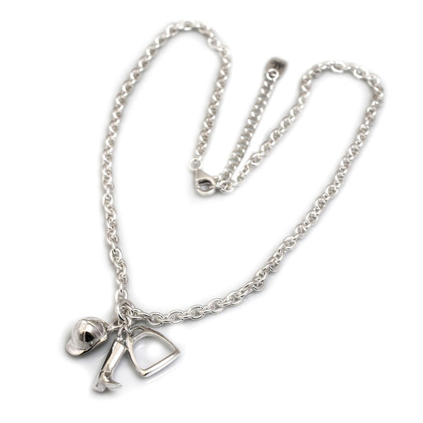 Hiho Silver - Sterling Silver Fob Necklace with Equestrian Charms
