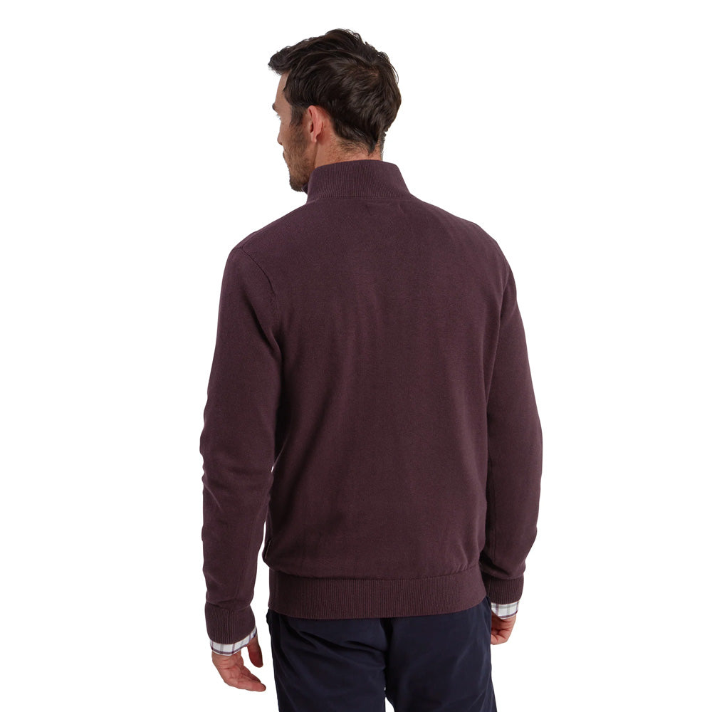 Schoffel Calton Cotton Cashmere 1/4 Zip - Wine