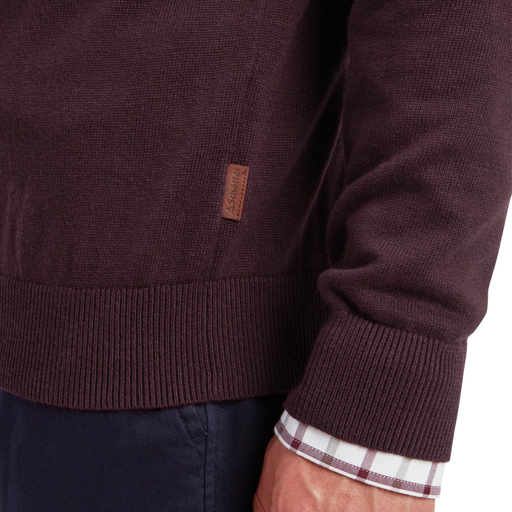 Schoffel Calton Cotton Cashmere 1/4 Zip - Wine
