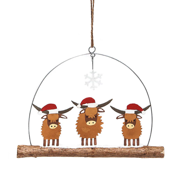 Shoeless Joe Highland Coos In Hats Hanger