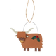 Shoeless Joe Highland Coo with Holly Hanger