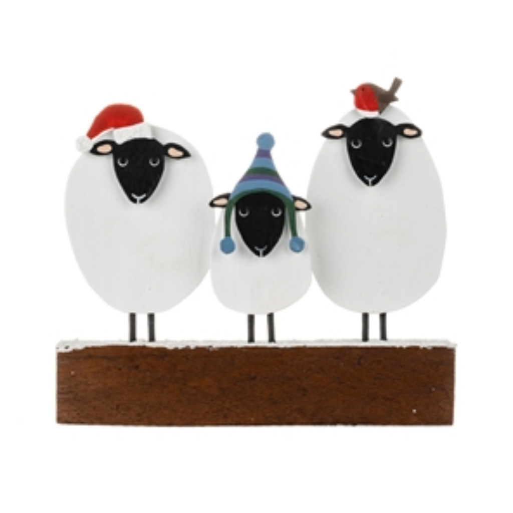 Shoeless Joe Three Christmas Sheep Block