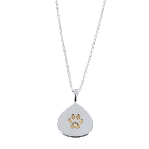 Reeves and Reeves Silver Pawprint Necklace