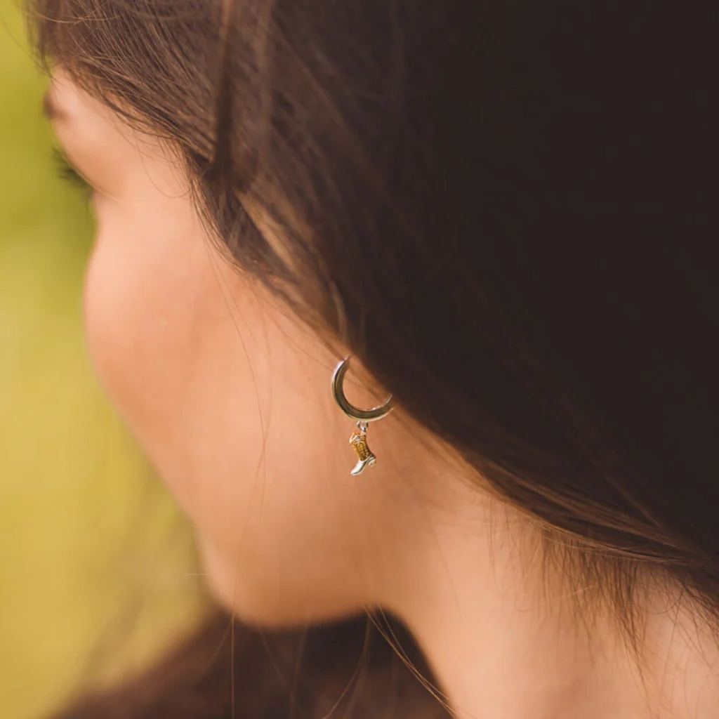 Reeves and Reeves Cowboy Charm Hoop Earrings