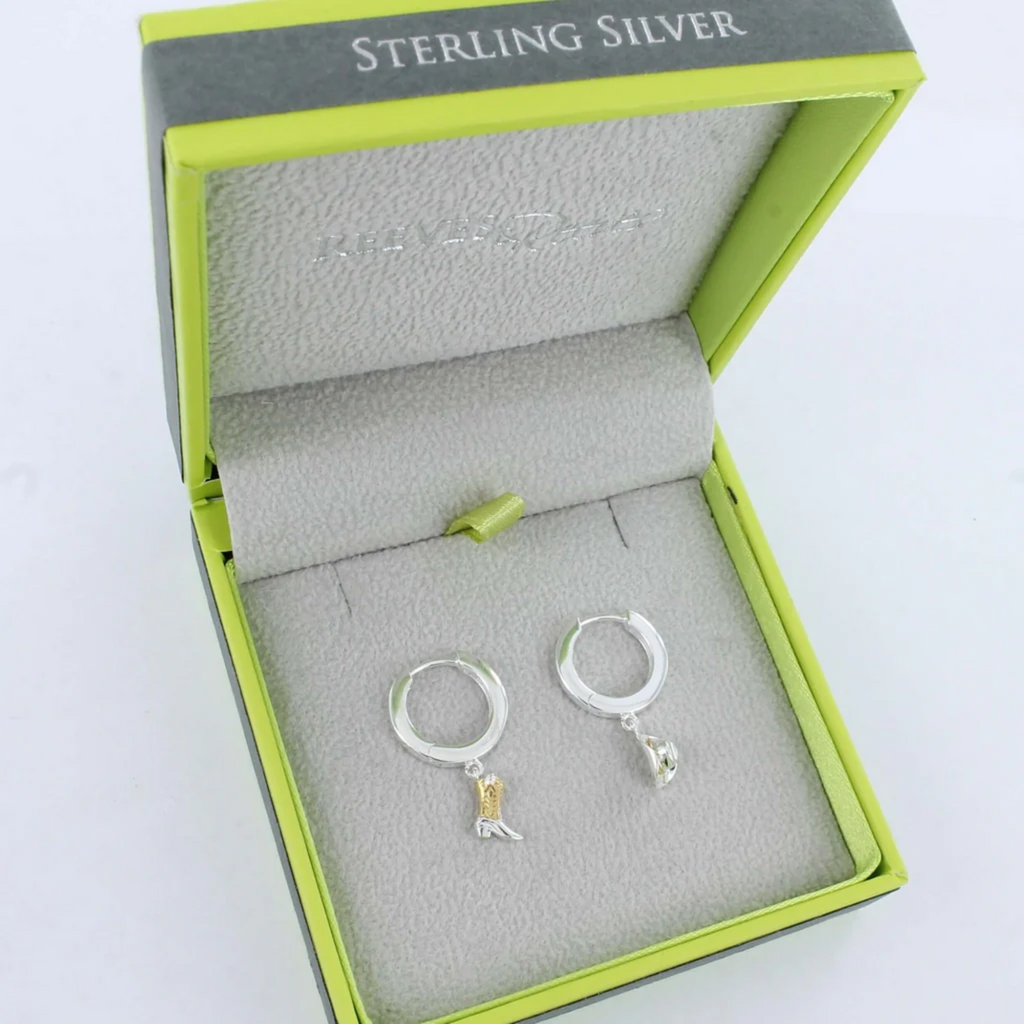 Reeves and Reeves Cowboy Charm Hoop Earrings