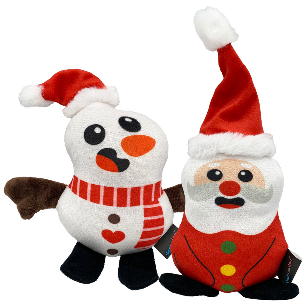 Hemmo and Co Snowman and Father Christmas Dog Toys