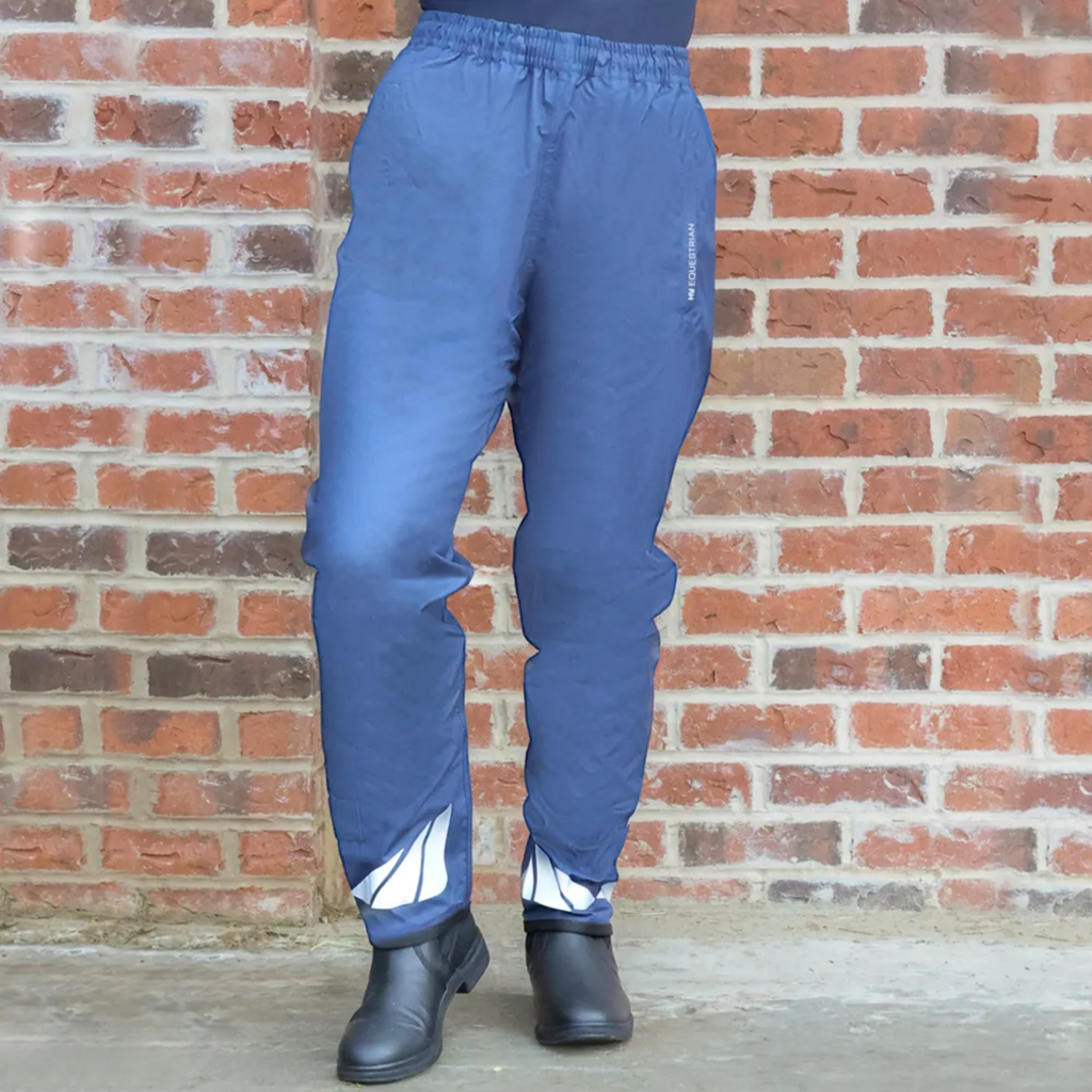 Hy Equestrian Children's Waterproof Pull-On Over Trousers - Navy Child