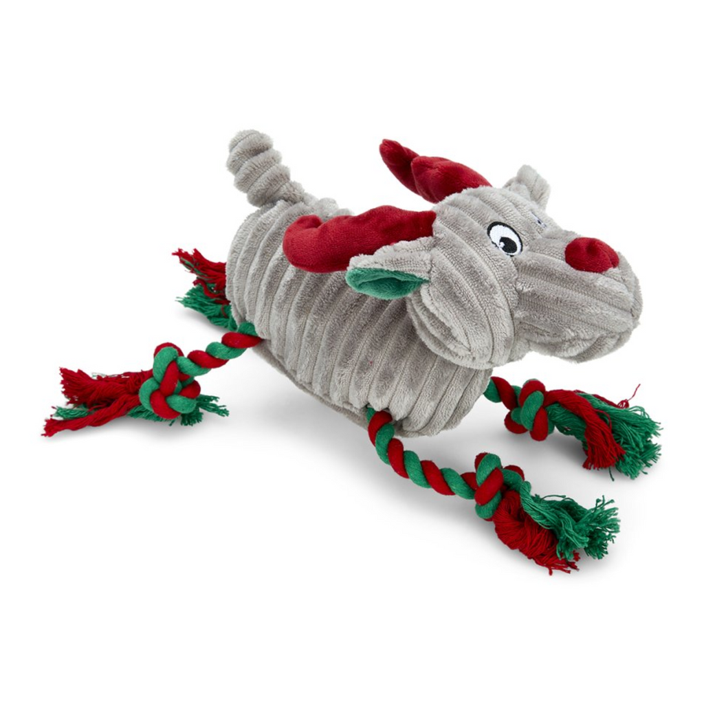 Petface Roger Rope Legs Reindeer Plush Dog Toy