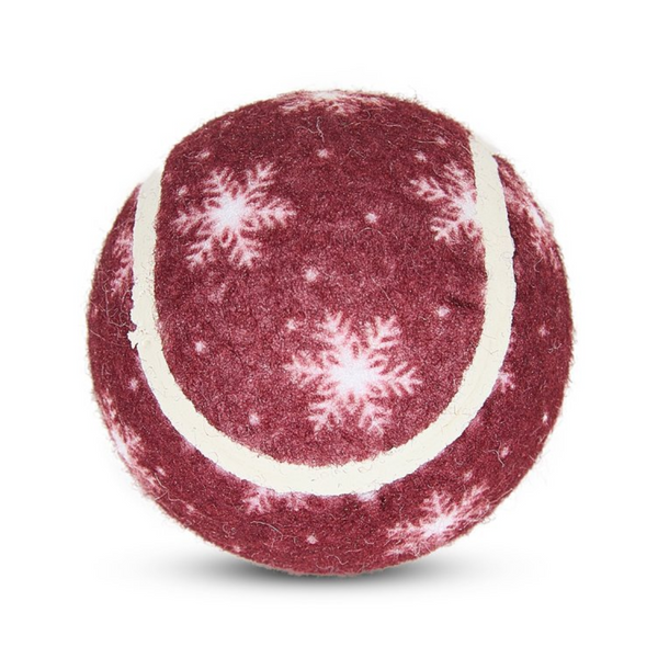 Petface Squeaky Snowflake Tennis Ball Dog Toy