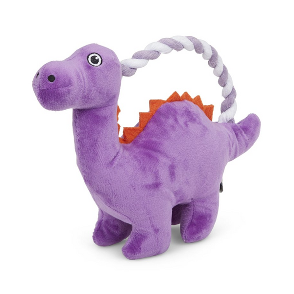 Petface Buddies Rope Handle Dinosaur Plush Dog Toy