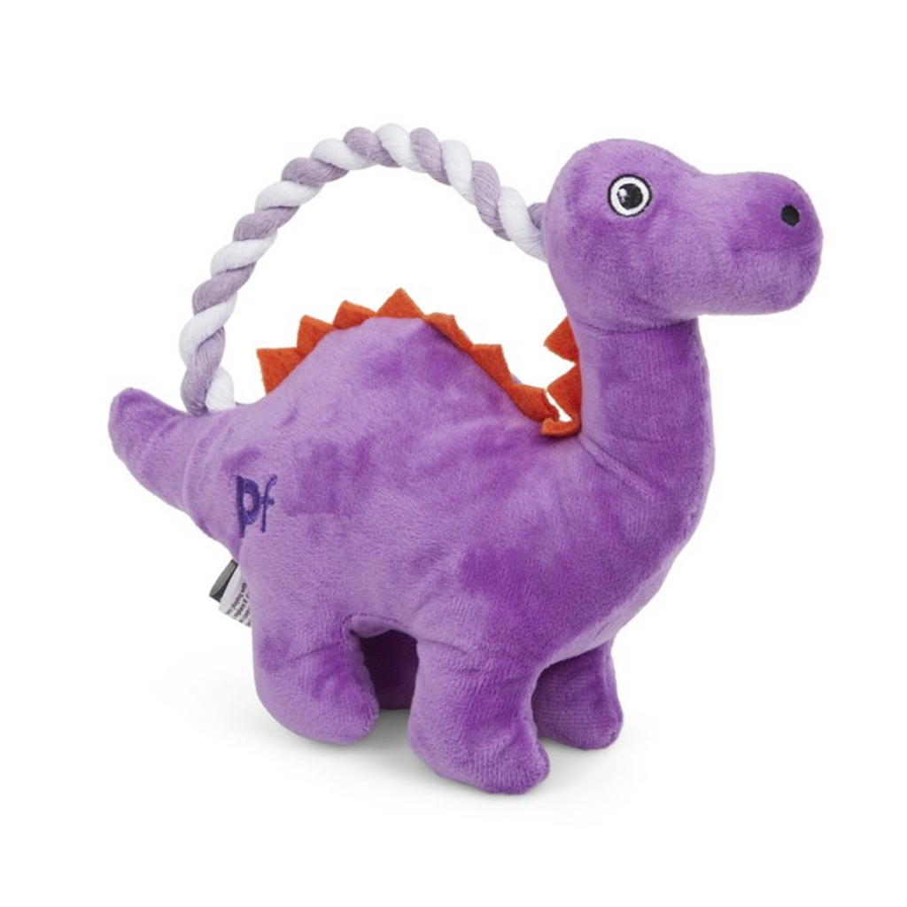 Petface Buddies Rope Handle Dinosaur Plush Dog Toy