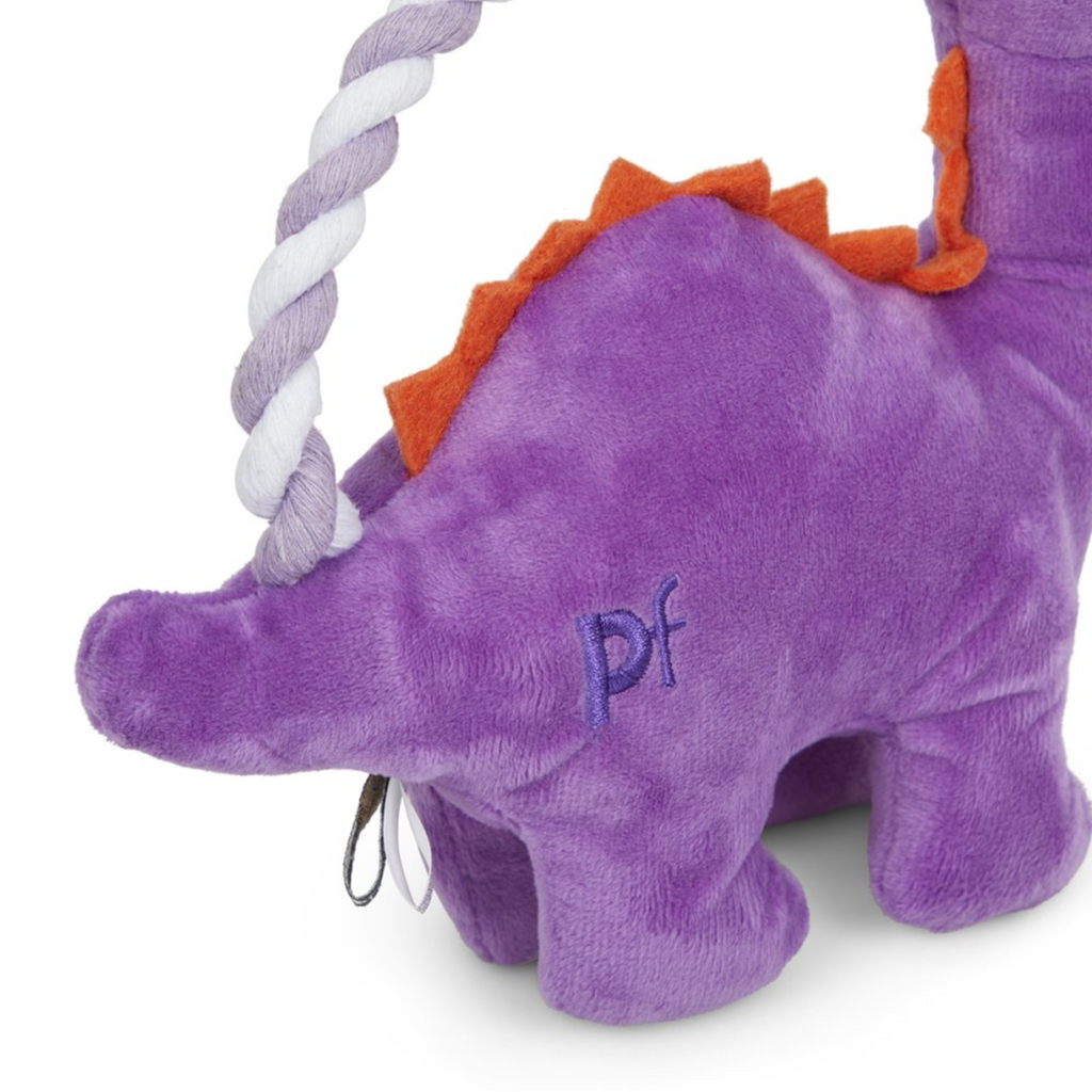 Petface Buddies Rope Handle Dinosaur Plush Dog Toy