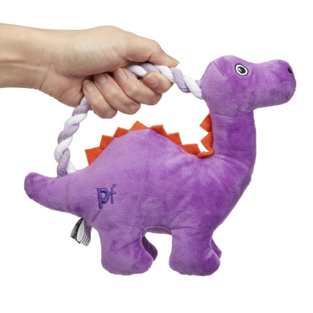 Petface Buddies Rope Handle Dinosaur Plush Dog Toy
