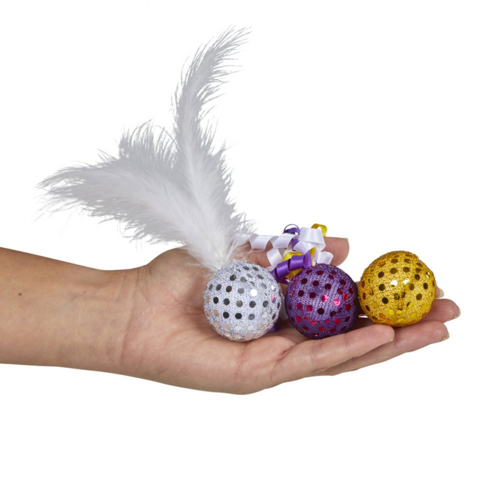 Petface Catkins Glitter Ball Cat Toys - 3 Pack