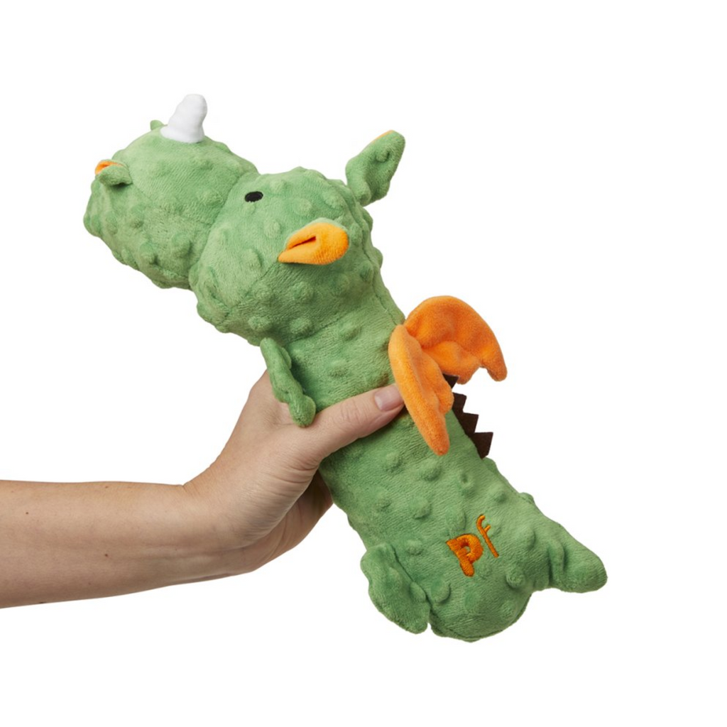 Petface Buddies Soft Green Dragon Plush Dog Toy