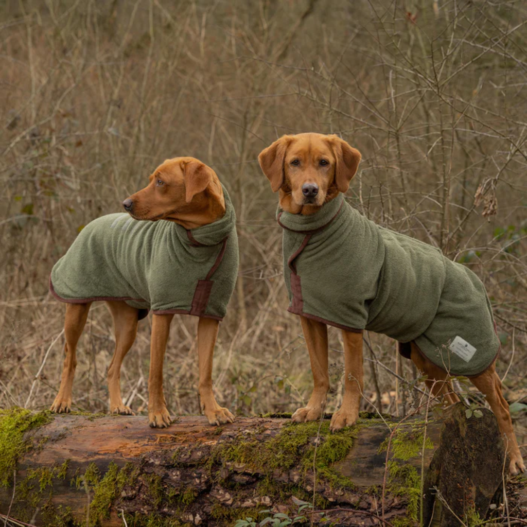 Ruff and Tumble Country Dog Drying Coat - Moss