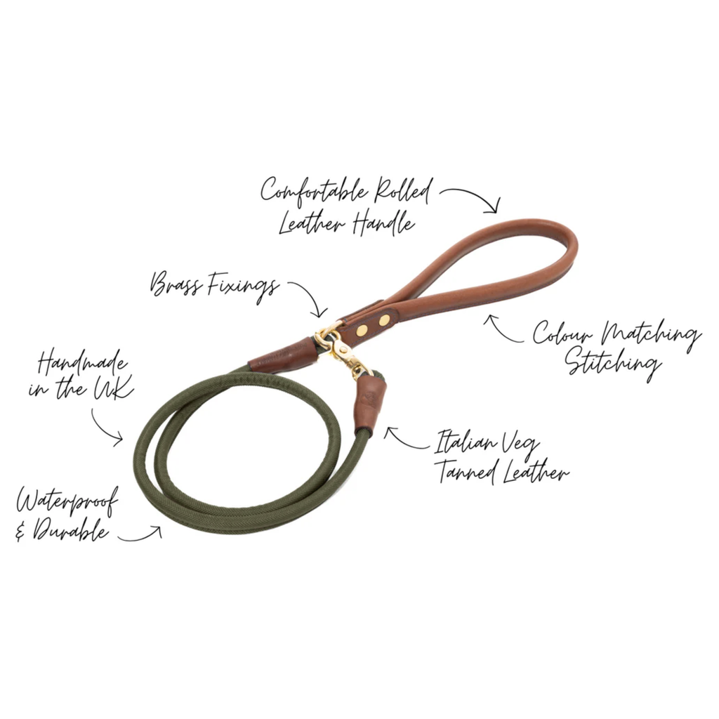 Ruff and Tumble Morston Rolled Clip Lead - Olive