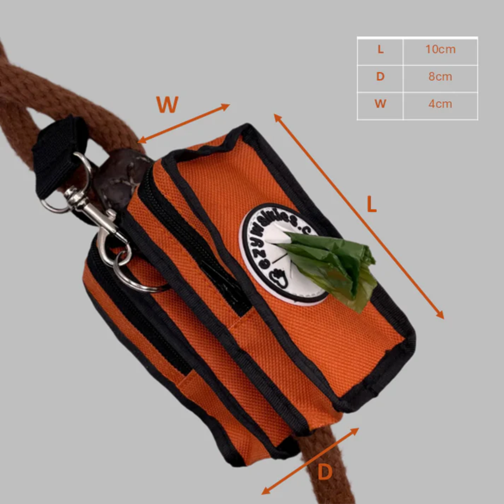 Ezy Walkies Zip 2 Lead Bag - Burnt Orange