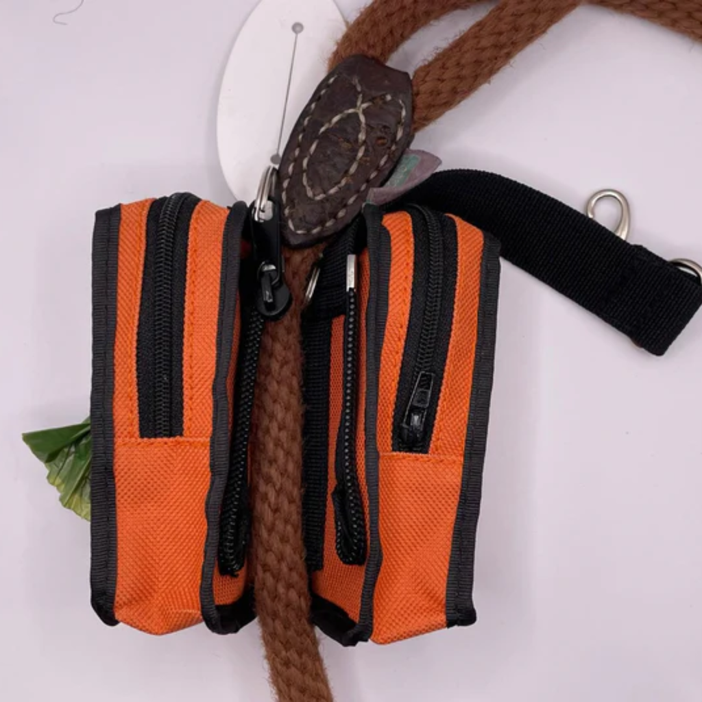 Ezy Walkies Zip 2 Lead Bag - Burnt Orange
