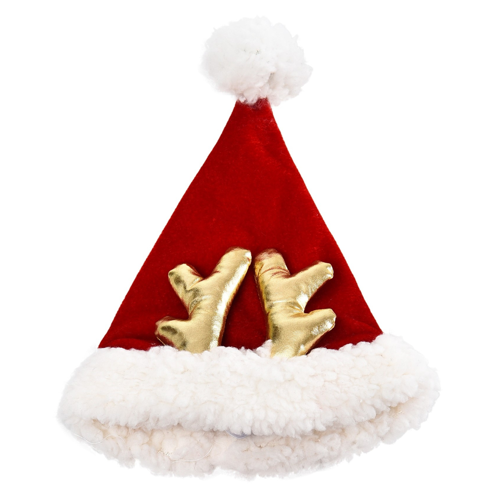 House of Paws Red Santa Hat with Antlers