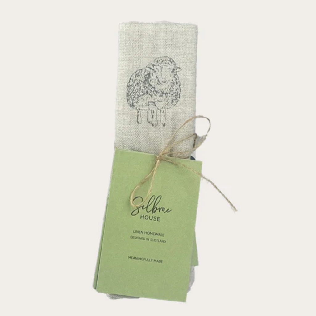 Selbrae House Sheep Linen Tea Towel