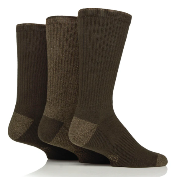 Country Pursuits Mens Water Repellent Socks 3 Pack - Green