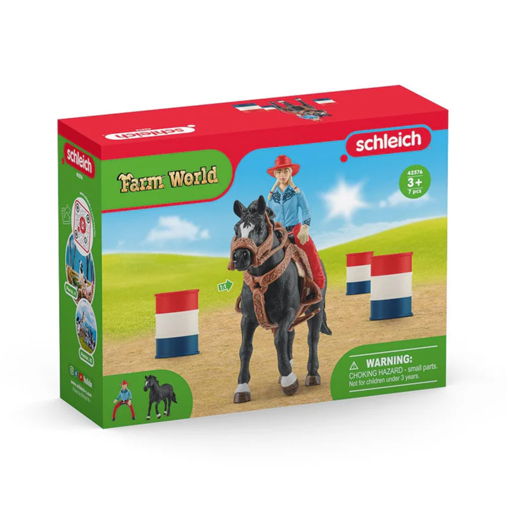 Schleich Cowgirl Barrel Racing Fun